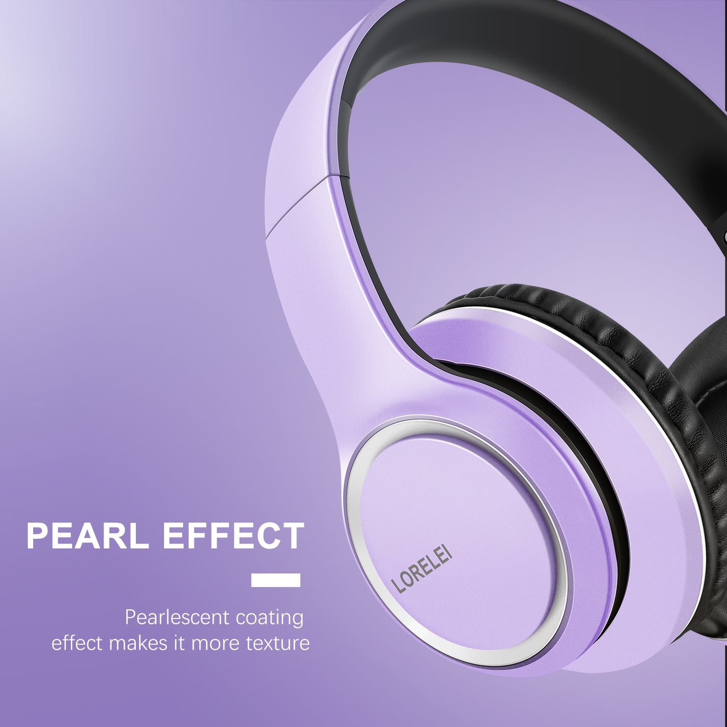 LORELEI X8 Over-Ear Wired Headphones with Microphone with 1.45m-Tangle-Free Nylon Line&3.5mm Plug,Lightweight Foldable & Portable Headphones for Smartphone,Tablet,Computer,Mp3/4(Dark Purple)